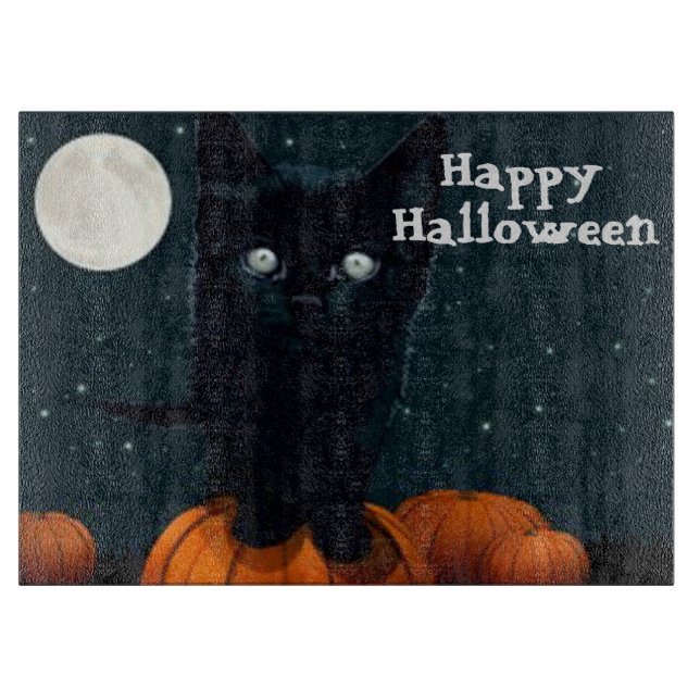Planche à découper en verre décoratif Halloween/Ch (Devant)