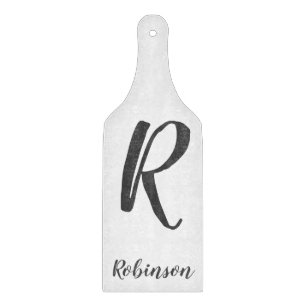 Planche à découper en verre décoratif - Monogramme