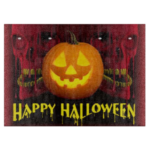 Planche à découper en verre décorative Halloween/C (Devant)