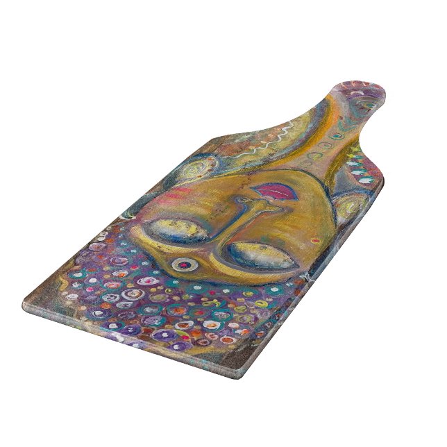 Planche à découper en verre Divine Féminine Bouddh (Coin)