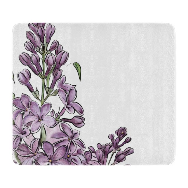 Planche à découper en verre élégante à motif de li (Devant)