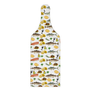 Planche à découper en verre en forme de poisson