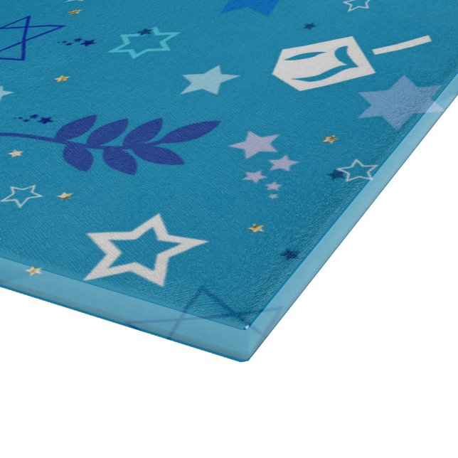 Planche à découper en verre étoiles de Hanoukka (Coin)