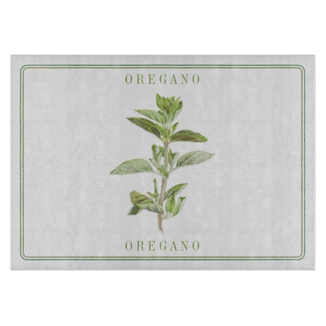 Planche à découper en verre FRESH OREGANO 11x8 (Devant)