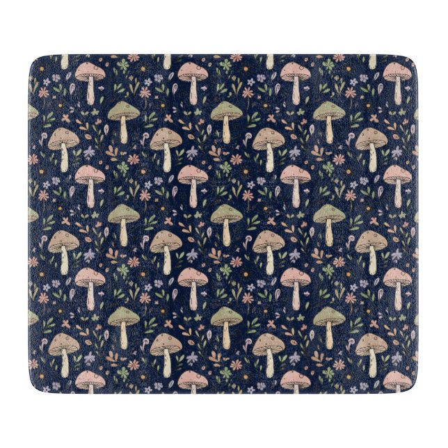 Planche à découper en verre Fungi Navy foncé Moody (Devant)