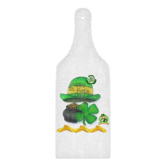 Planche à découper en verre Joyeuse St. Patrick (Devant)
