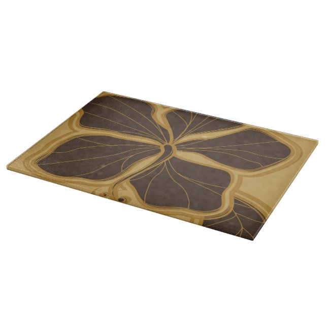Planche à découper en verre Kailua Hibiscus Hawaïe (Coin)