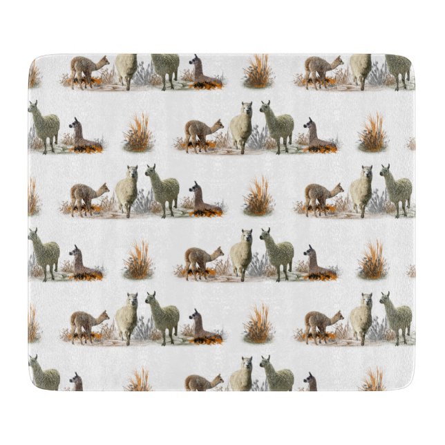 Planche à découper en verre Llama Meadow (choisir  (Devant)