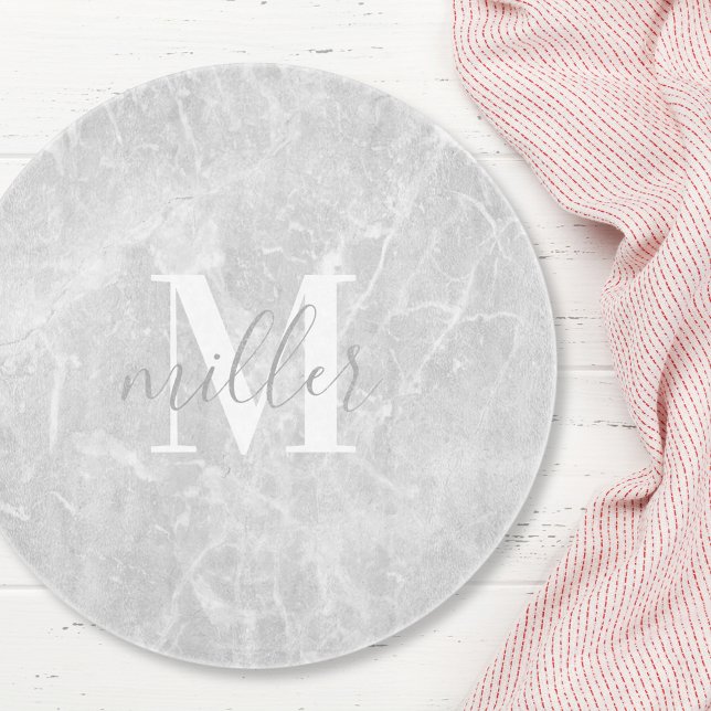 Planche à découper en verre monogramme en marbre b (Créateur téléchargé)