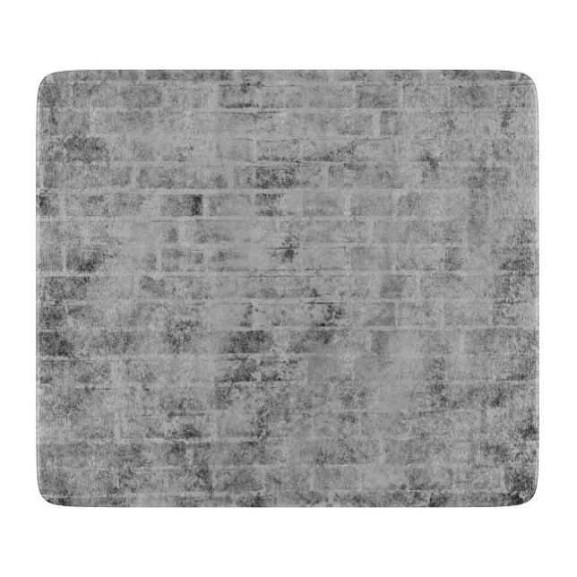 Planche à découper en verre mur de brique grise en (Devant)