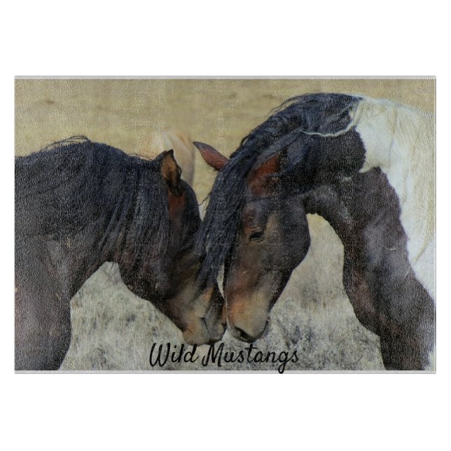 Planche à découper en verre Mustangs sauvages Amou (Devant)