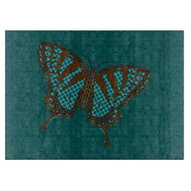 Planche à découper en verre Papillon indigène (Devant)
