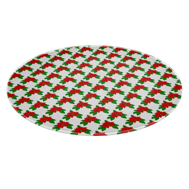 Planche à découper en verre Poinsettias (Coin)