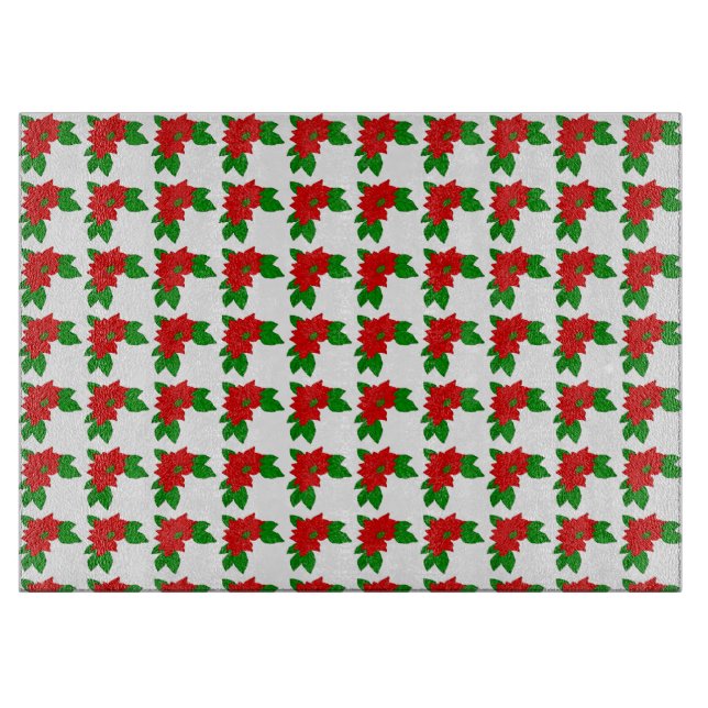 Planche à découper en verre Poinsettias (Devant)