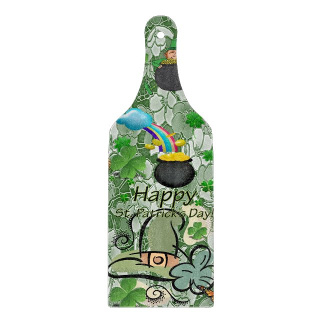 Planche à découper en verre pour la Saint-Patrick  (Devant)