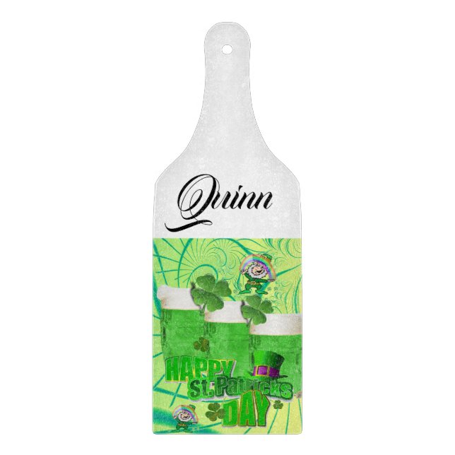 Planche à découper en verre pour la Saint-Patrick  (Devant)