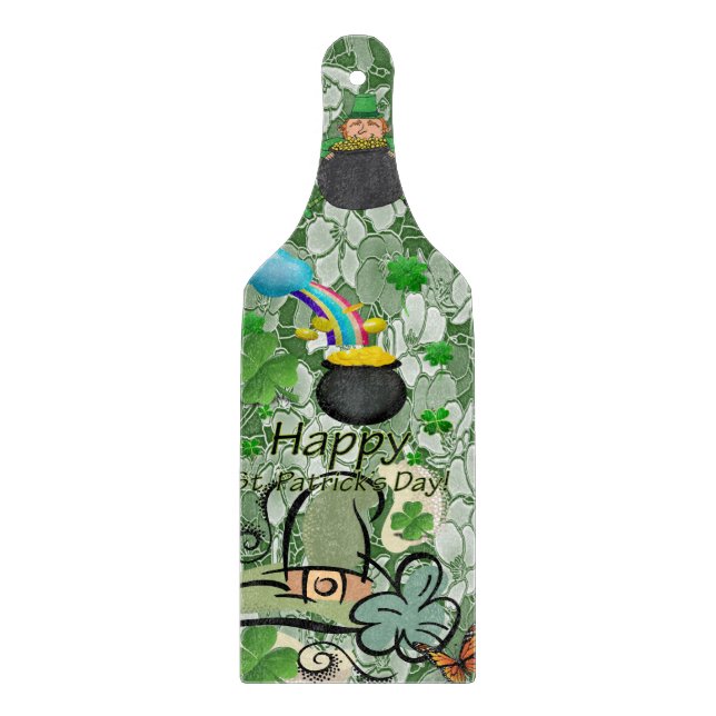 Planche à découper en verre pour la Saint-Patrick  (Devant)