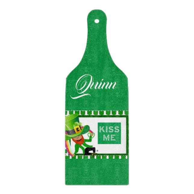 Planche à découper en verre pour la Saint-Patrick  (Devant)
