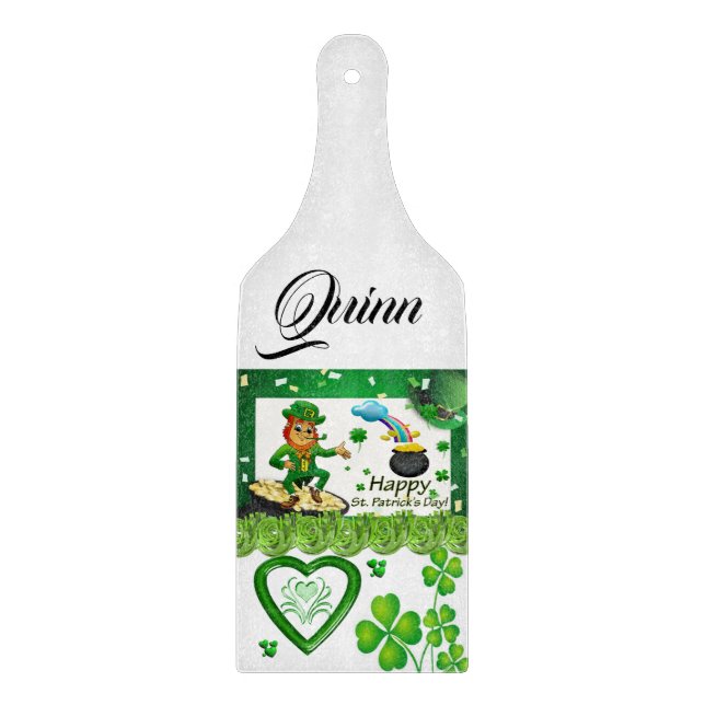 Planche à découper en verre pour la Saint-Patrick (Devant)