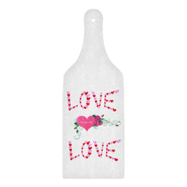 Planche à découper en verre pour la Saint-Valentin (Devant)