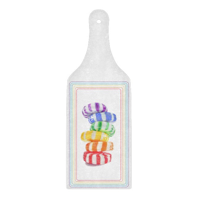 Planche à découper en verre RAINBOW CANDY (Devant)