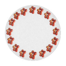 Planche à découper en verre rond pour pommes et to