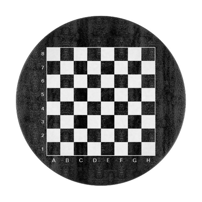 Planche à découper en verre ronde d'échecs pour cu (Devant)