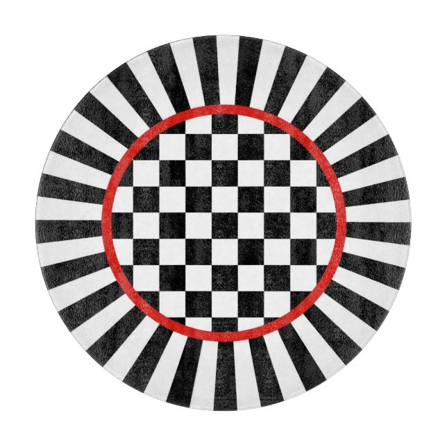 Planche à découper en verre ronde décorative Jeste (Devant)