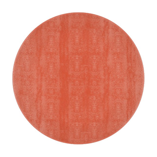 Planche à découper en verre ronde orange choc (Devant)