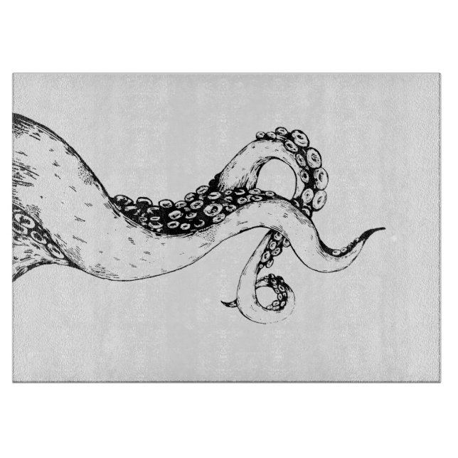 planche à découper en verre tentacules de pieuvre (Devant)