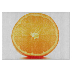 Planche à découper en verre tranche d'orange