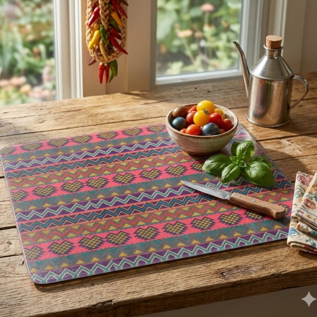 Planche à découper en verre Tribal Edge – Bohème a (Créateur téléchargé)