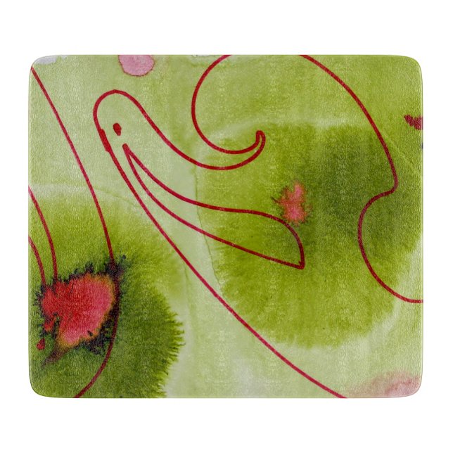 planche à découper en verre vert (Devant)