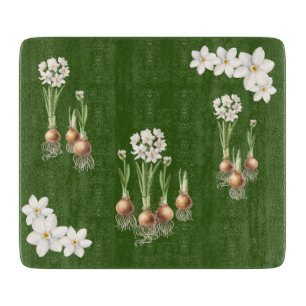 Planche à découper en verre vert du printemps bota