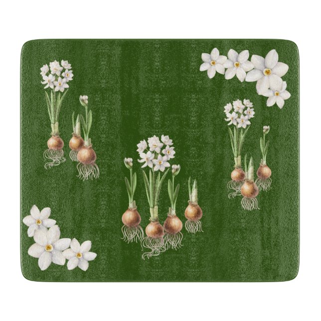 Planche à découper en verre vert du printemps bota (Devant)