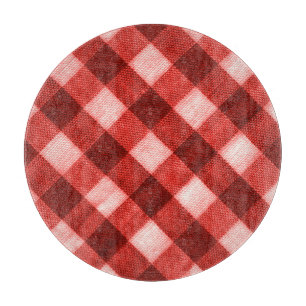 Planche À Découper En vichy rouge vif : texture rapprochée.