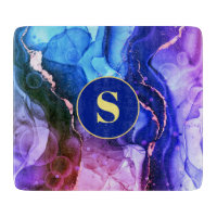 Encre Liquide Bleue, Violette Et Rouge, Monogramme