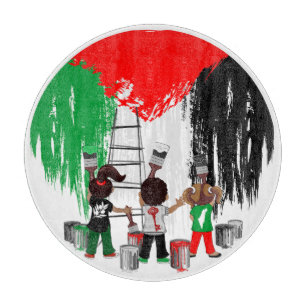 Planche À Découper Enfants de Gaza peignant le drapeau de la Palestin