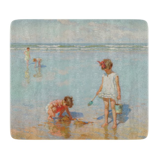 Planche À Découper Enfants en bord de mer (Summer Beach Scene) (Devant)