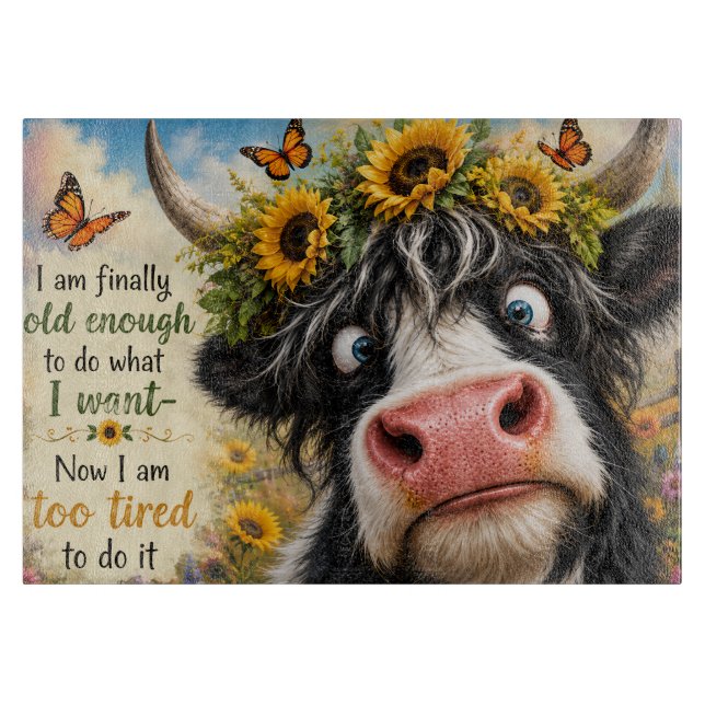 Planche À Découper Enfin assez âgé Vache (Devant)