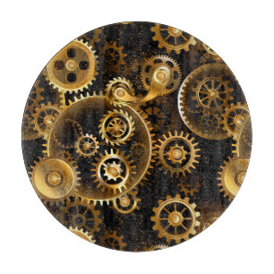 Planche À Découper Engrenages en laiton Steampunk sans couture