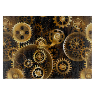 Planche À Découper Engrenages en laiton Steampunk sans soudure