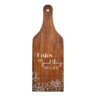Planche À Découper Enjoy the Good Things in Life Rustic Wood Cutting