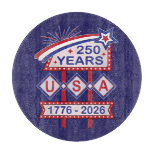 Planche À Découper Enseigne de marquise rétro USA 250e anniversaire 1