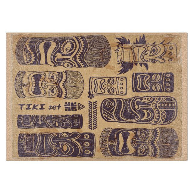 Planche À Découper Ensemble vintage de Tiki (Devant)