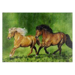 Planche À Découper Équipe de rêve Chevaux islandais en course 