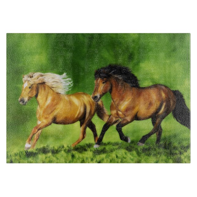 Planche À Découper Équipe de rêve Chevaux islandais en course  (Devant)