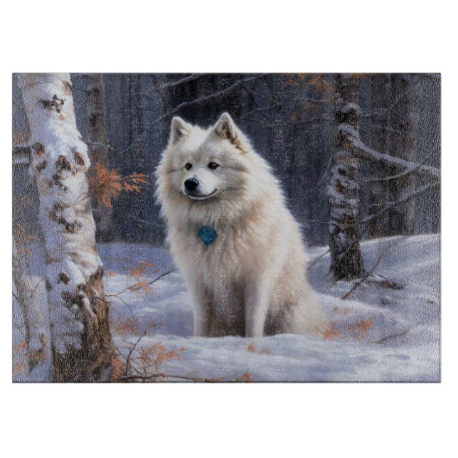 Planche À Découper Eskimo Américain Noël sous la Neige (Devant)