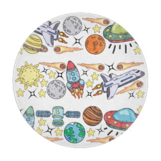 Planche À Découper Espace extra-atmosphérique : Doodles Vintages tiré