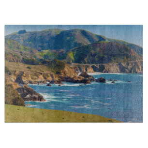 Planche À Découper États-Unis, Californie. Panorama De Big Sur Avec 